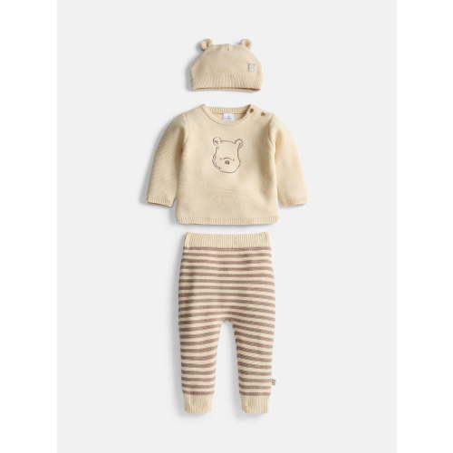 Disney Baby Wishes + Dreams Winnie the Pooh Crewneck Sweater, Pants and Hat Set, 3 Piece, Sizes 0/3M-18M