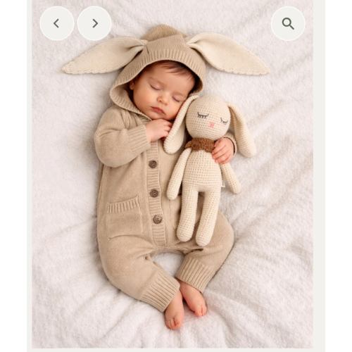 Bunny Ears Bonterra Jumper – Olive and Cradle