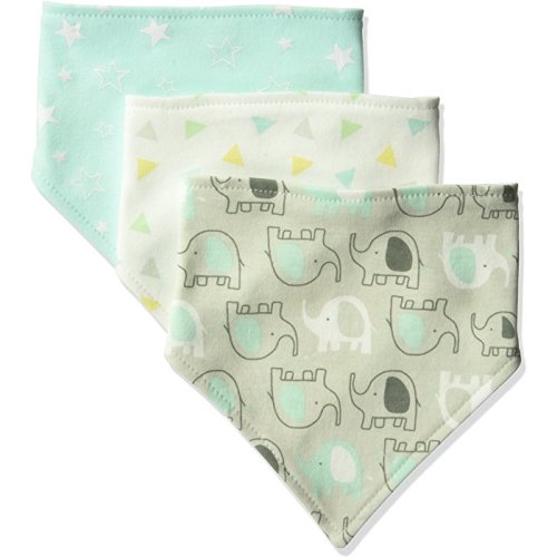 Basic Cotton Bandana Bib Set - Elephants 3pk