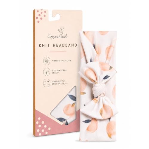 Copper Pearl Baby Bows: Soft and Stretchy Headbands for Baby Girls, Newborn and Toddler Hair Bows and Accessories, Stylish Bow Headband, Caroline