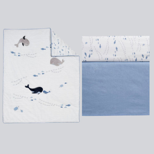 OxfordBaby Oxford Baby Whale Of A Time (3 Pc Crib Nursery Bedding Set) | Wayfair
