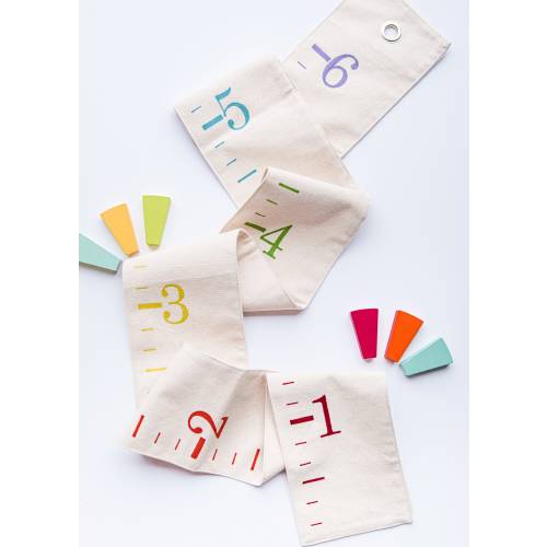 Rainbow Growth Chart for Kids: Portable Canvas Wall Decor
