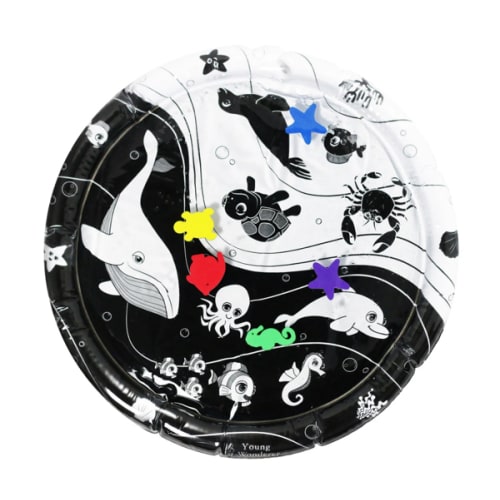 Under The Sea High Contrast Sensory Water Mat – Young Wonderer Black and White Baby Boutique