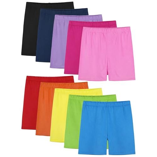 FEOEOR 10 Pack Girls Dance Shorts Cartwheel Toddler Biker Under Dress Multi-Color Kids Bike Shorts Girls Clothes