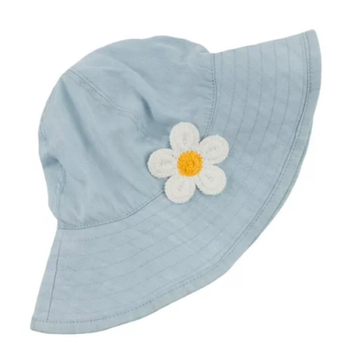 Sunhat - Lyocell Denim with Crotchet Daisy Applique