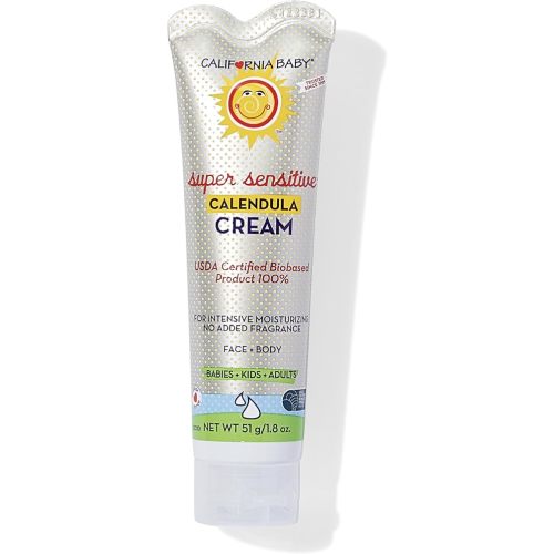 California Baby Calendula Cream (Unscented) | 100% Plant-Based Moisturizer | Soothing Unscented Baby Lotion | Hypoallergenic Lotion | 1.8 oz / 51g