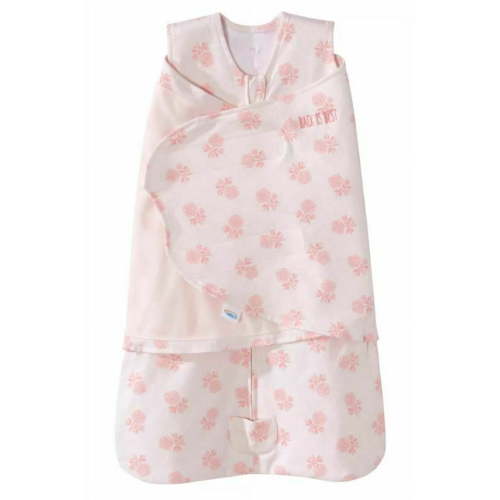 HALO SleepSack Swaddle, 100 percent Cotton, Rose Toss Blush, Newborn Girls, 0-3 Months