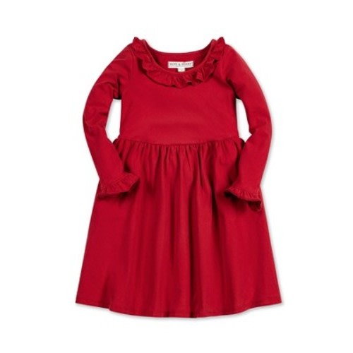 Hope & Henry Girls' Long Sleeve Ruffle Trim Knit Dress, Infant, Size: 6-12 months