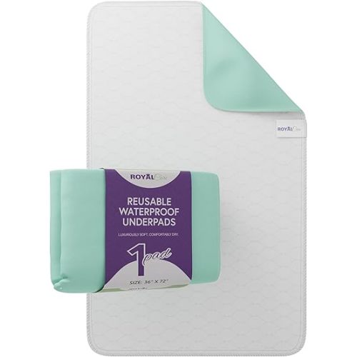Incontinence Bed Pads - Big Size - Reusable Waterproof Underpad Chair, Sofa and Mattress Protectors - Highly Absorbent, Machine Washable - for Children, Pets and Seniors (36x72 (Pack of 1), Green)