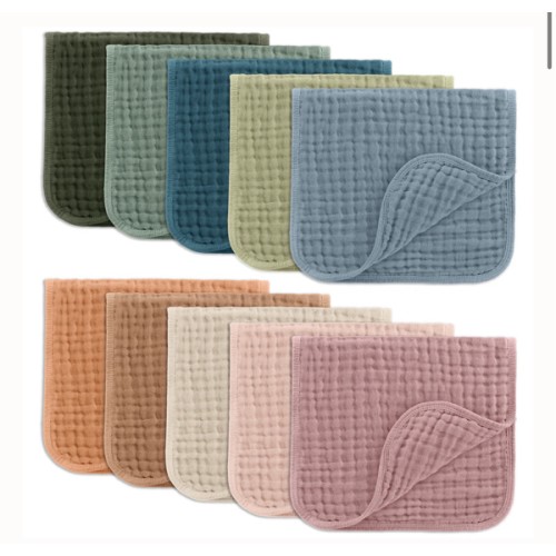 Muslin Burp Cloths in Multicolor – Comfy Cubs