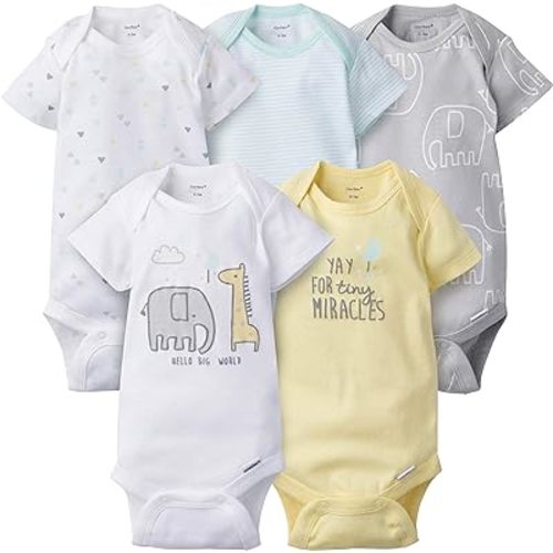 Gerber baby-girls 5-pack Short Sleeve Variety Onesies Bodysuits