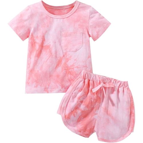 Toddler Baby Girl Summer Outfits Short Sleeve T-Shirt and Shorts 2Pcs Clothes Set for Girls