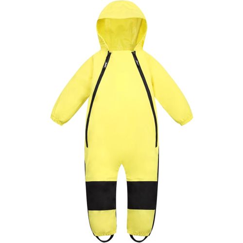 HAPIU Kids Toddler Rain Suit Muddy Buddy Waterproof Coverall Original - Yellow-original - 12 Months