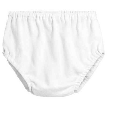 City Threads USA-Made Girls and Boys Soft Organic Cotton Diaper Cover | White - Newborn