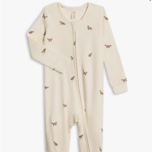 Colored Organics Baby Zip-Up Footed Sleeper with 2-Way Zipper - Newborn Organic Cotton Pajamas