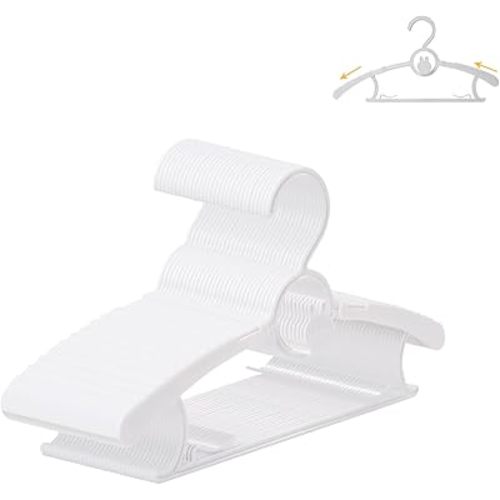 30 Pack Baby Hangers, 11"-14" Adjustable Infant Hangers, Non-Slip Kids Hanger, Space Saving Plastic Hanger for Girl Boy Toddler Kids Child (White)
