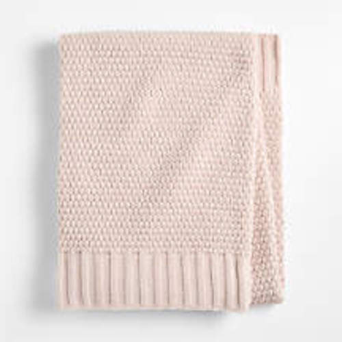 Bubble Knit Lilac Rose 100% Organic Cotton Baby Stroller Blanket