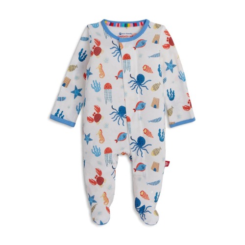 Deep Chic Blue Magnetic Footie, 0-3M