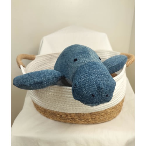 Stuffed Upcycled Denim Manatee New Style | Exclusively on Etsy