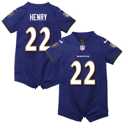 Newborn Nike Derrick Henry Purple Baltimore Ravens Romper Game Jersey