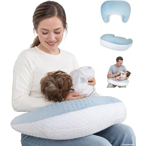 Nursing Breastfeeding Pillow, Breathable Mesh, Adjustable Height