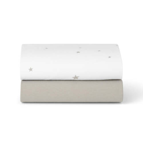 Snuz Bassinet 2 Pack Fitted Sheets - White Star – Bambi Baby