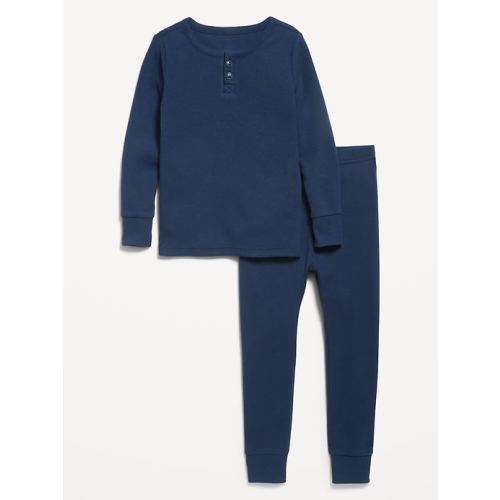 Snug-Fit Ribbed Henley Pajama Set for Toddler & Baby