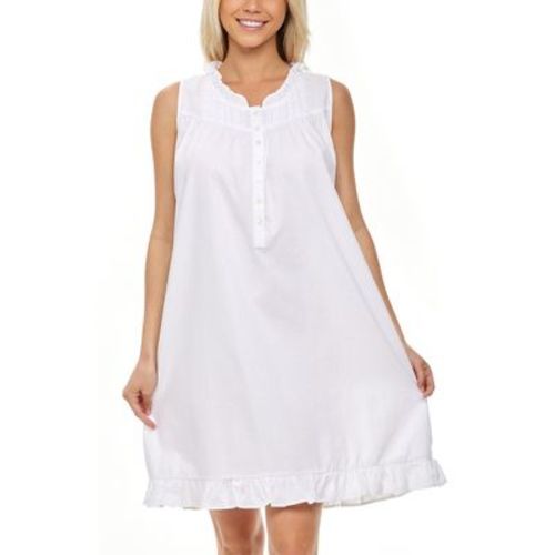 ADR White Vintage Nightgown, Vintage Nightgowns for Women, Sleveless Cotton Victorian Nightgown White Large