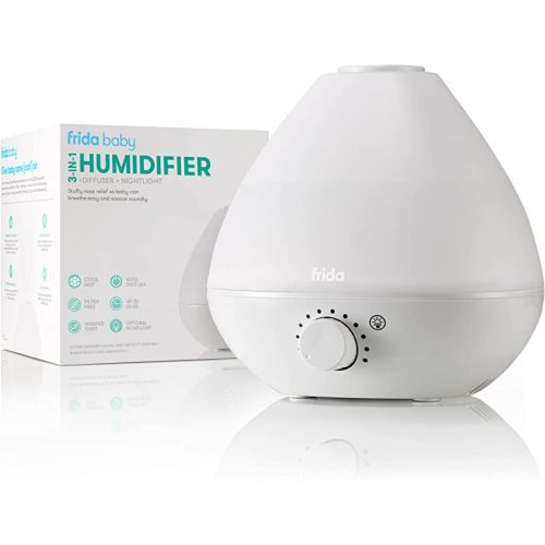 Frida Baby 3-in-1 Cool Mist Humidifier for Baby with Diffuser + Nightlight, Baby Humidifier for Bedroom, Nursery + Large Rooms, Quiet, Auto Shut Off, Runs +24hrs