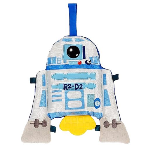 Kids Preferred Star Wars R2-D2 On The Go Sensory Toy – with Teether, Crinkle Sounds, Tactile Ribbons, On The Go Strap, for Ages 0 yrs+