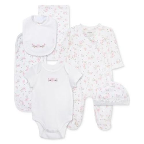 Baby Girls Cotton Vintage Rose Gift Box, 6 Piece Set