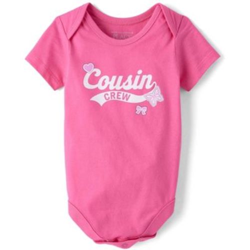 The Children's Place Baby Girls Short Sleeve Cousin Crew Graphic Bodysuit Pink 6-9 M
