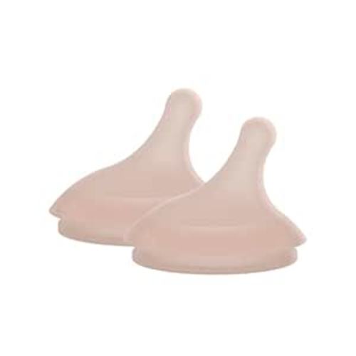 Suavinex Zero.Zero Medium Flow Asymmetrical Silicone Nipple, 2 Pack (3m+), Deep