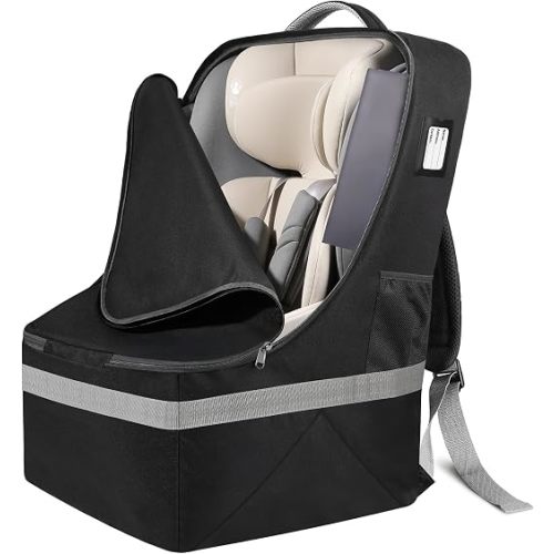 Car Seat Travel Bag for Airplane: Carseat Bags for Air Travel Carseat Cover | Car Seat Bag for Infant Carriers Booster Seats, Fit Doona Graco Evenflo, Airplane Travel Essentials Flying, Baby Travel Gear