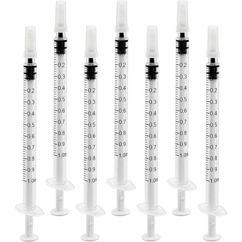 30 Pack 1ml Syringe for Liquid, Plastic Syringes without Needle, Sterile & Individually Wrapped, 1cc Small Syringe for Scientific Labs, Colostrum Collect, Pet Feeding, Oral, No Needle
