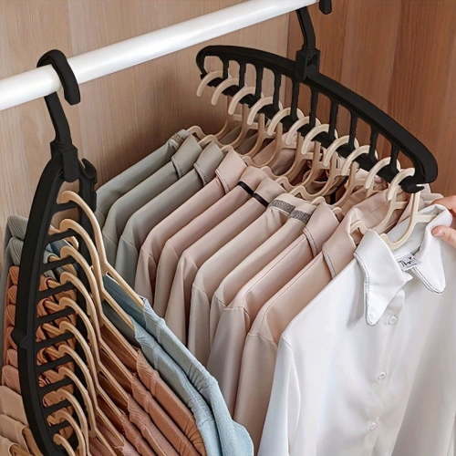 Multifunctional Clothes Hanger 11-Hole Space Saving Organizer | Heavy Duty Thickened Design | Horizontal Vertical Hanging | Quick Install | Large Capacity Storage | 1 Pack