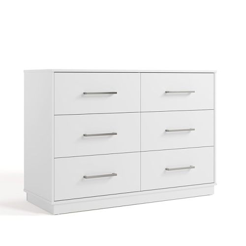 Graco Essentials 6 Drawer Bedroom Dresser (White) – GREENGUARD Gold Certified Dresser for Kids Bedroom, Kids Dresser with Interlocking Drawer System, 6 Drawer Nursery Dresser