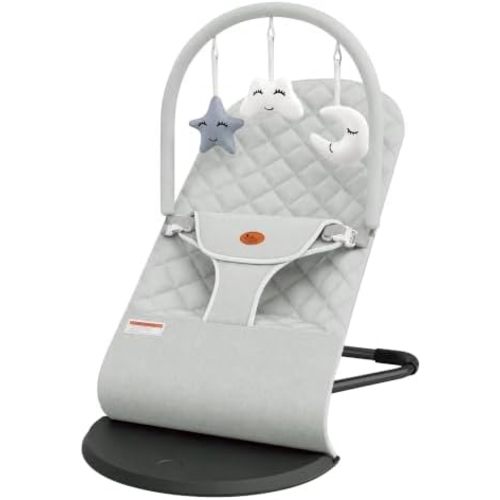 Portable Baby Bouncer Seat for Infants 0-18 Months,Light Gray