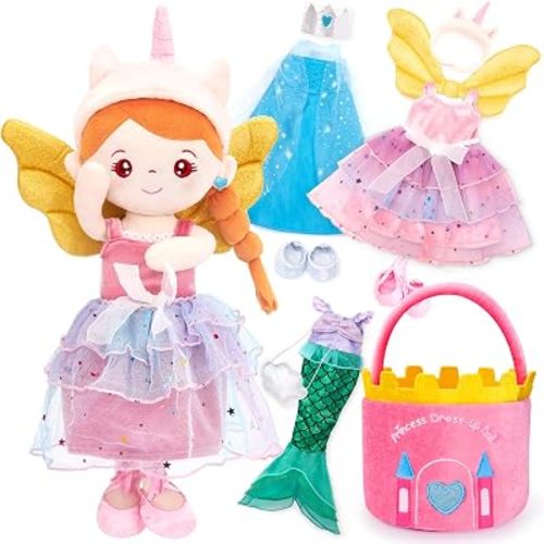 hahaland Dress Up Doll Playsets - Princess Mermaid Unicorns Ballerina Toys