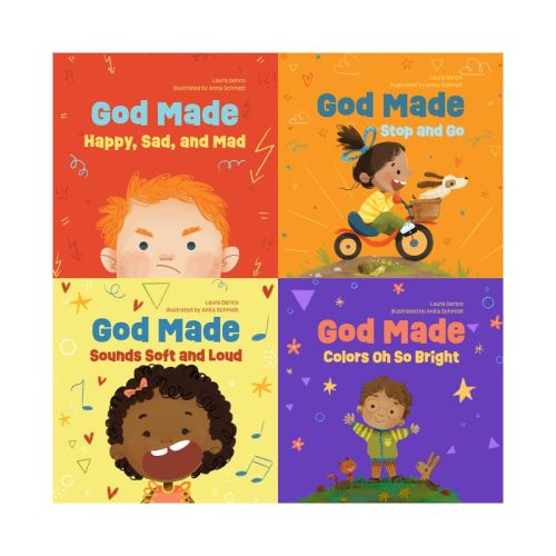 God Made All of Me 4-Pack (Books for Babies and Toddlers about Feelings, Actions, Colors, and Sounds) - by Laura Derico (Board Book)
