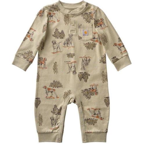 Baby Carhartt Dog Print Long Sleeve Coverall
