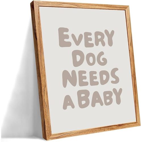 Framed Fun Kids Quotes Canvas Posters Every Dog Needs A Baby Wall Art Modern Trendy Minimalist Toddler Prints Playing Print For Nursery Room Wall Decor 12x16 inch