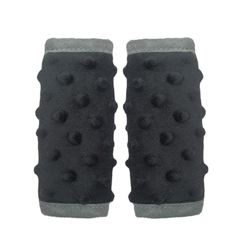 DODO NICI car seat Strap Cover for Baby, seat Belt Cover Cushion, Belt Pads fit Baby Carrier/Pushchair/Stroller, Cozy Peace Dotted Minky, Solid Black