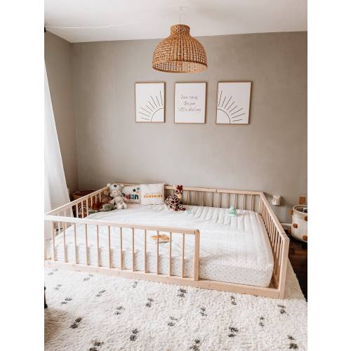 Montessori Floor Bed With Rails Toddler Floor Bed Frame Kids Bed Kids Floor Bed Montessori Kids Floor Bed