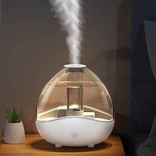 Ultrasonic Humidifier For Bedroom & Nursery - 0.5l Quiet Cool Mist, 360° Adjustable Nozzle, Auto Shut-off, Ideal For Babies & Whole House, White