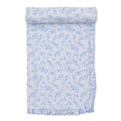 Old English Roses Blue Blanket