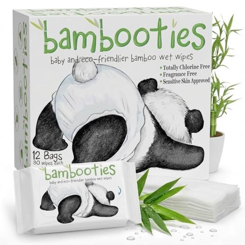Bamboo Baby Wipes Unscented, Plant based Diaper Wipes for Sensitive Skin, Water based Wipes Baby Sensitive Skin 960 count bulk box of 80ct soft packs x 12