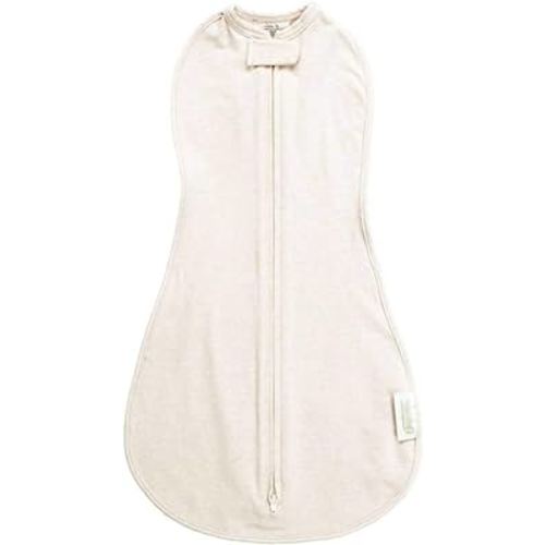 Woombie Original Baby Swaddling Blanket - Soothing, Cotton Baby Swaddle - Wearable Baby Blanket, Organic Cream, 14-19 lbs