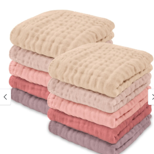 Baby Washcloths Muslin Cotton, Large 10"x10" by Comfy Cubs