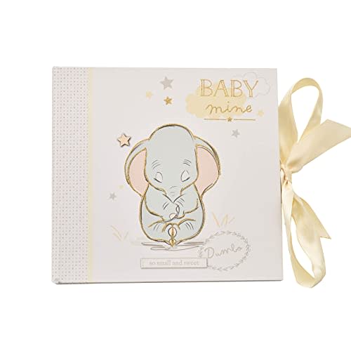 Happy Homewares Magical Beginnings Photo Album with Baby Mine Dumbo Image Cover - Holds Fifty 4" x 6" Photos - Officially Licensed